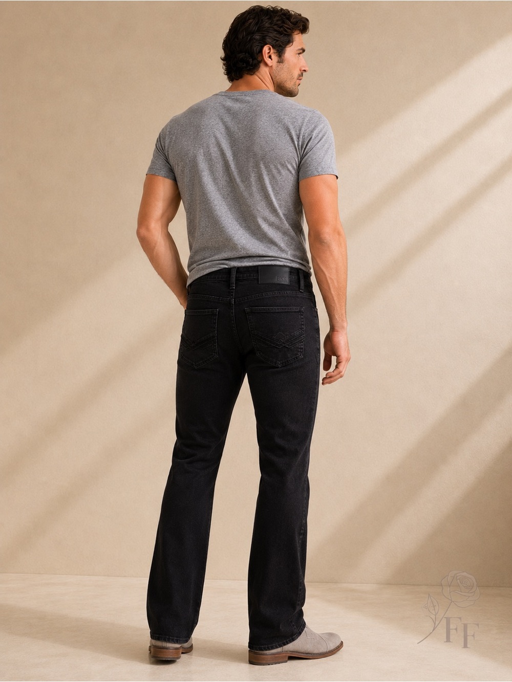 BKE Jake Bootcut Jeans Men’s 28x30 Black Wash Stretch Denim Buckle